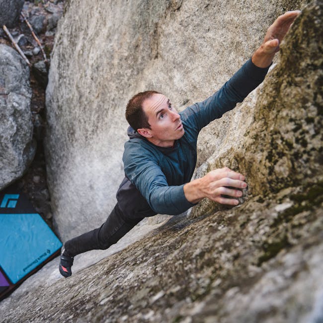BD Athlete Carlo Denali bouldering outside