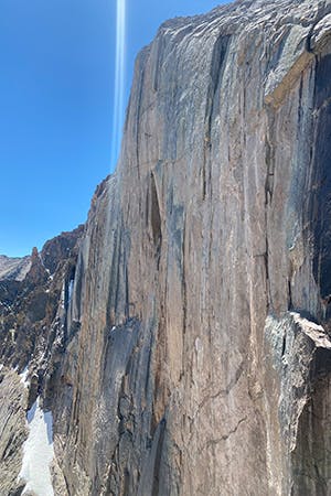 Photo of wall on Long Peak
