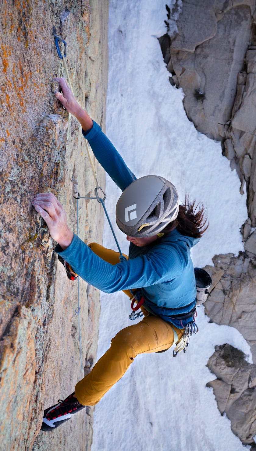 New for Spring. A climber sending in style with the New Coefficient Storm Hoody. 