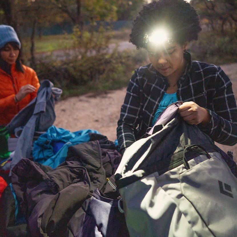 Texas Lady Crushers packing up after a day of climbing.