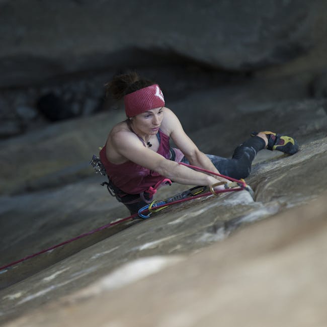 Basbi Zangerl climbing