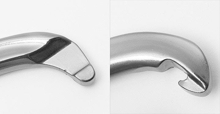 comparison of two different styles of carabiner gates