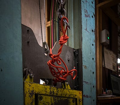 rope being tested as a top rope