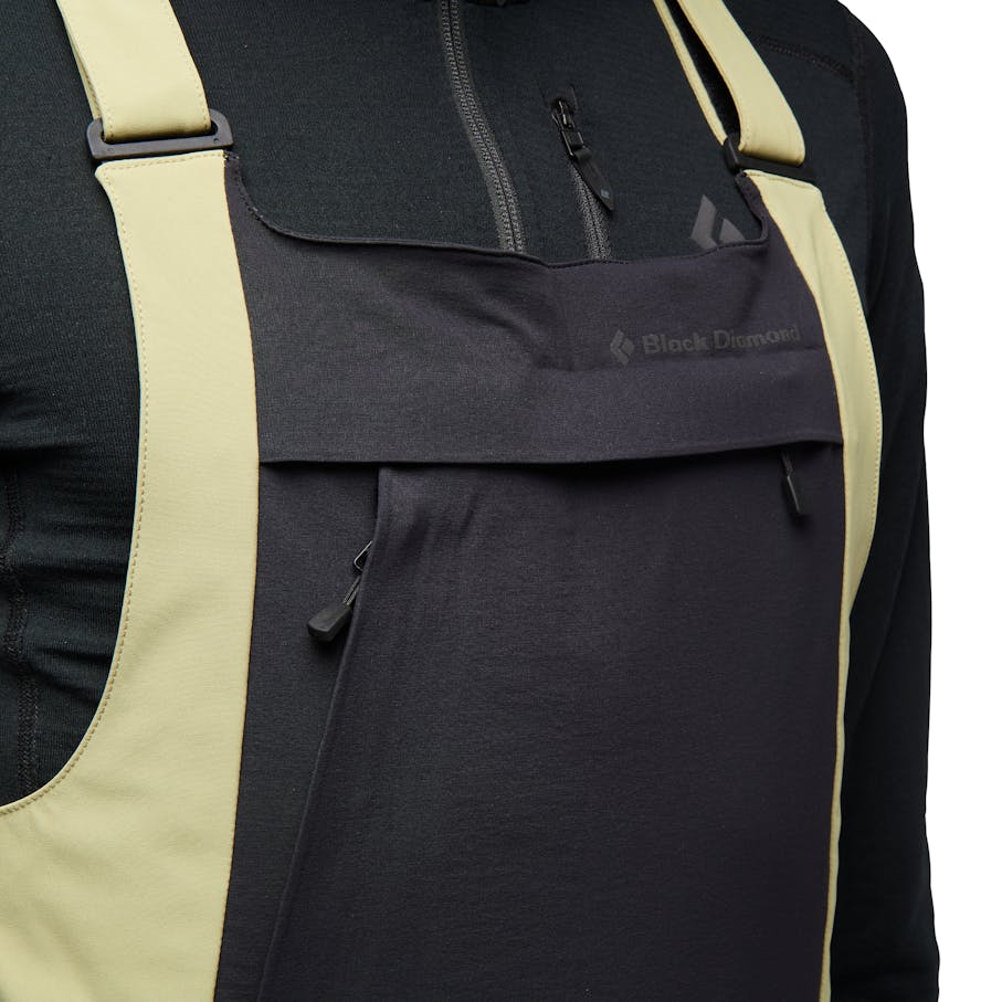 Zippered bib pockets