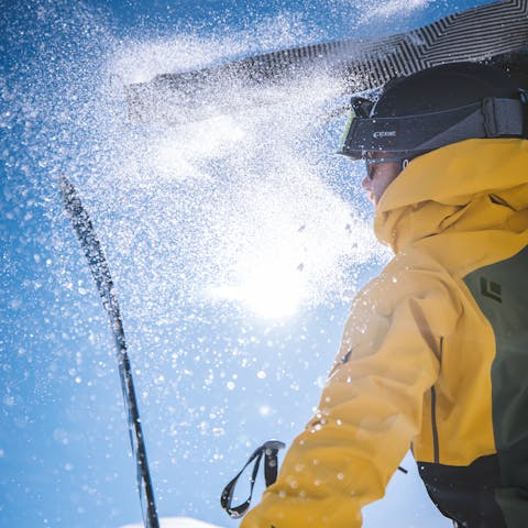 Black Diamond Athlete Jérémy Prevost ripping skins on a ski tour