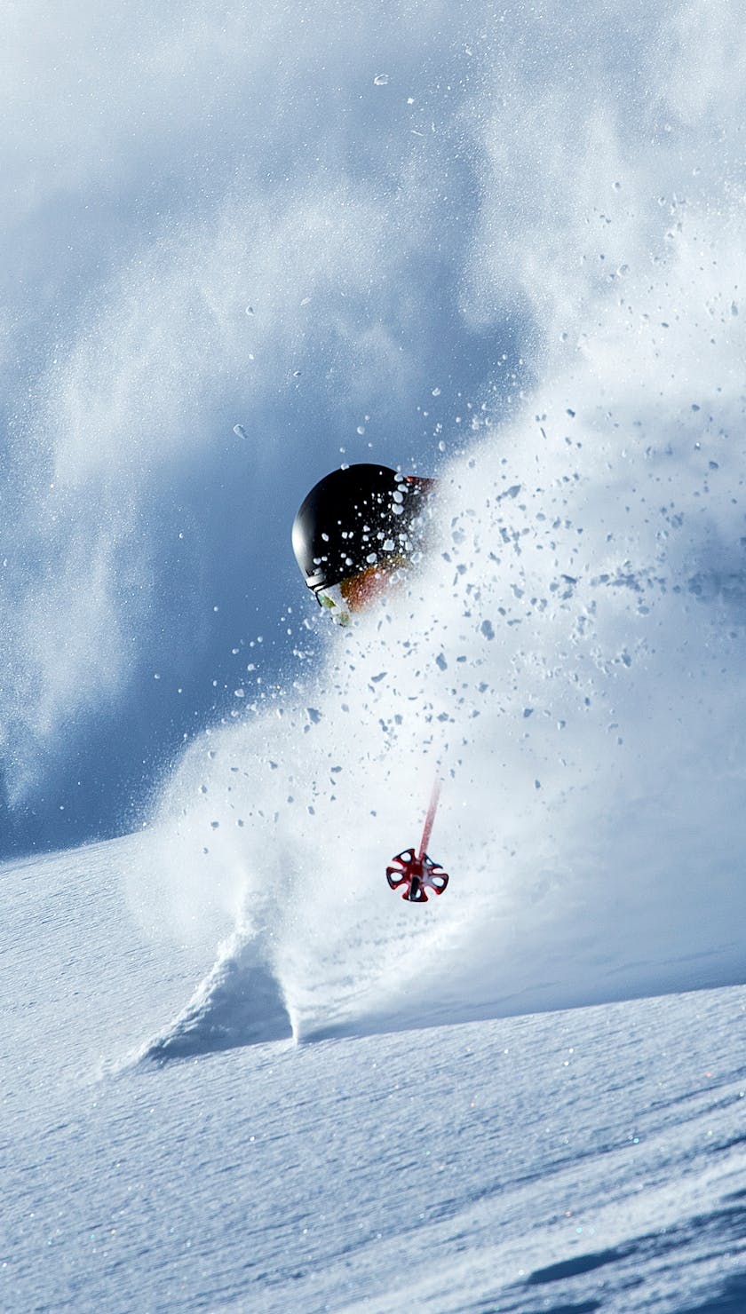 Skier going into a powder turn
