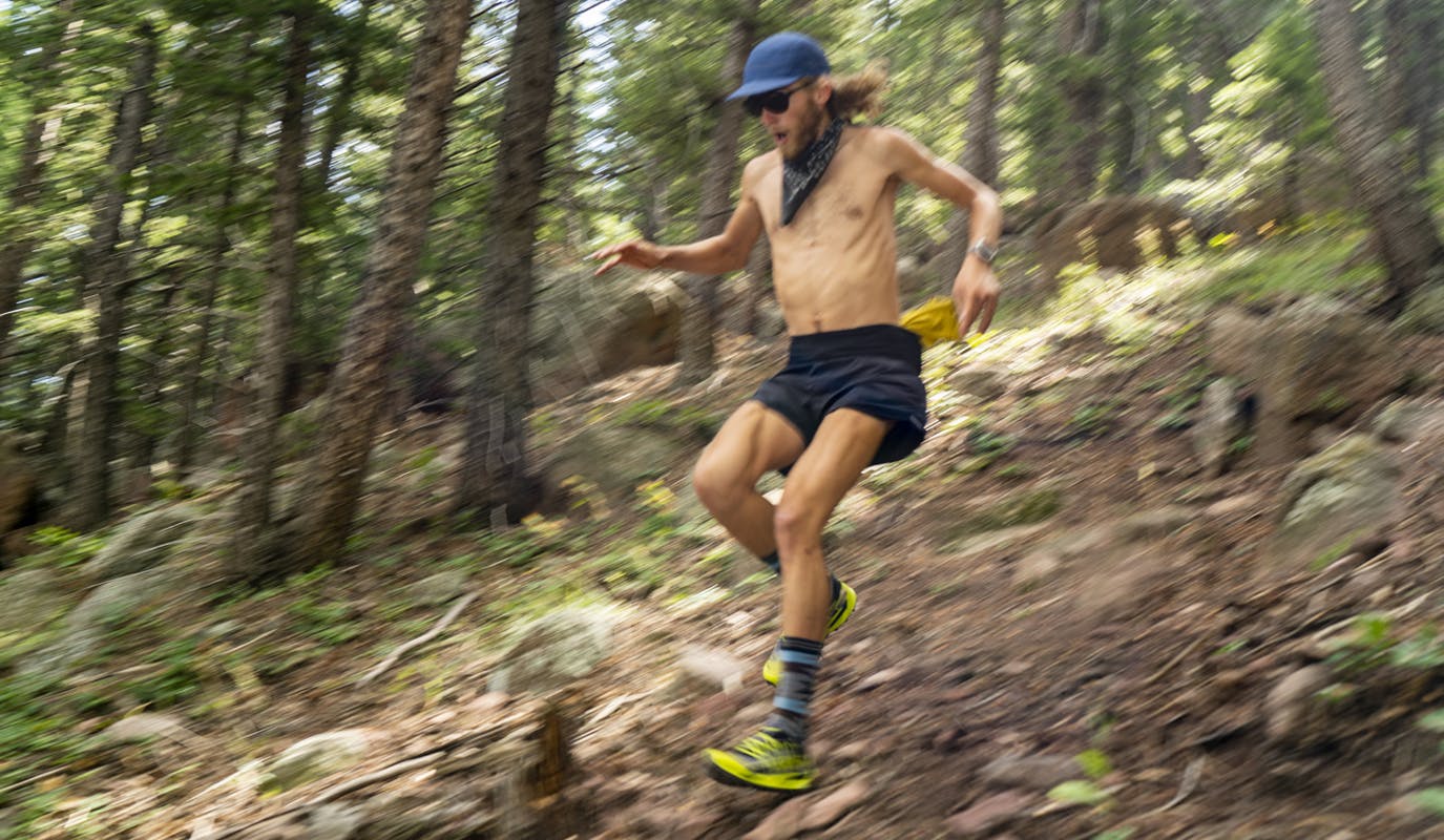 Black Diamond athlete Kyle Richardson running Green Mt. near Boulder CO.  