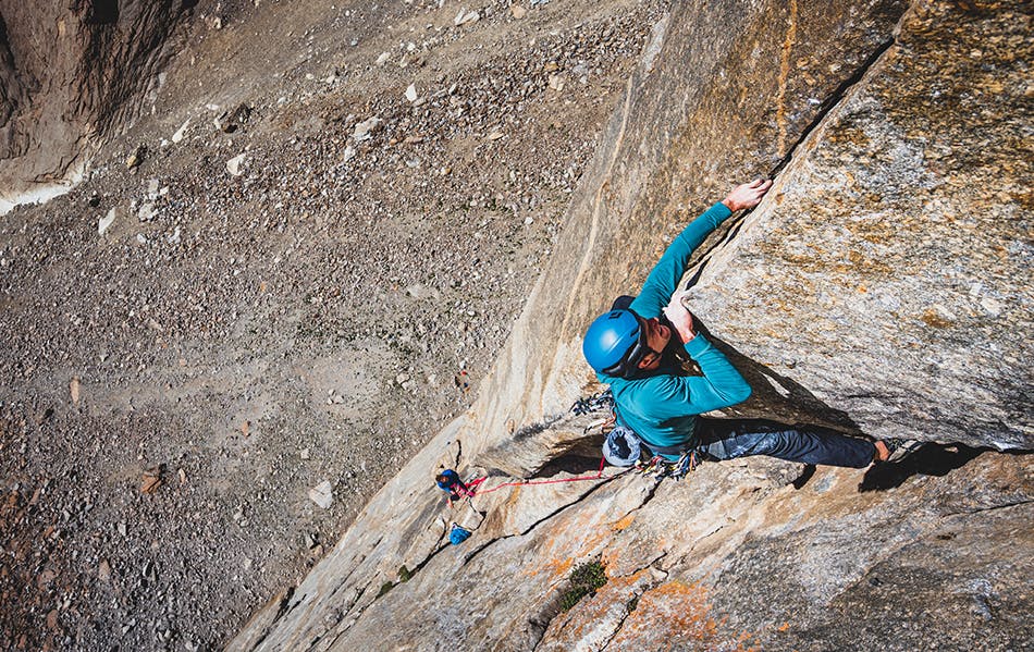 Brent Barghahn climbing a route