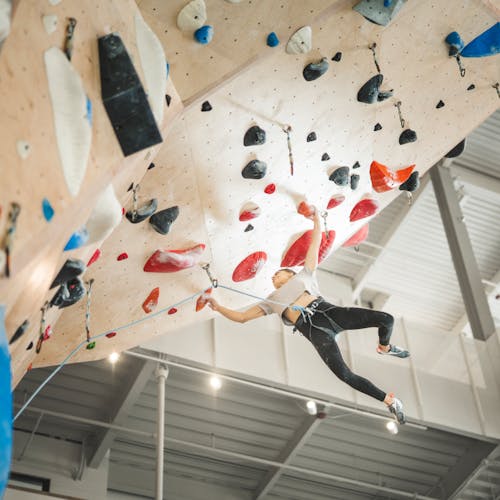 BD Athlete Natalia Grossman climbing indoors