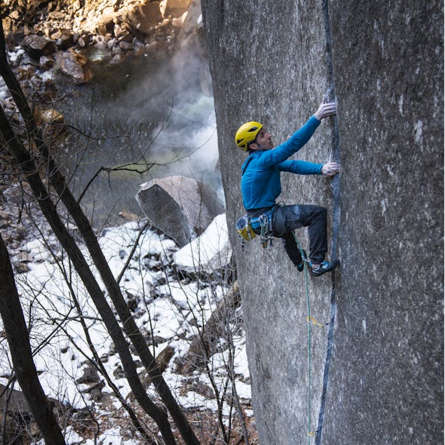 Black Diamond athlete Carlo Traversi climbing Magic Line in Yosemite, CA.