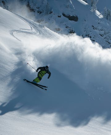 Black Diamond athlete Parker Costain Skiing in the backcountry on Black Diamond Skis.