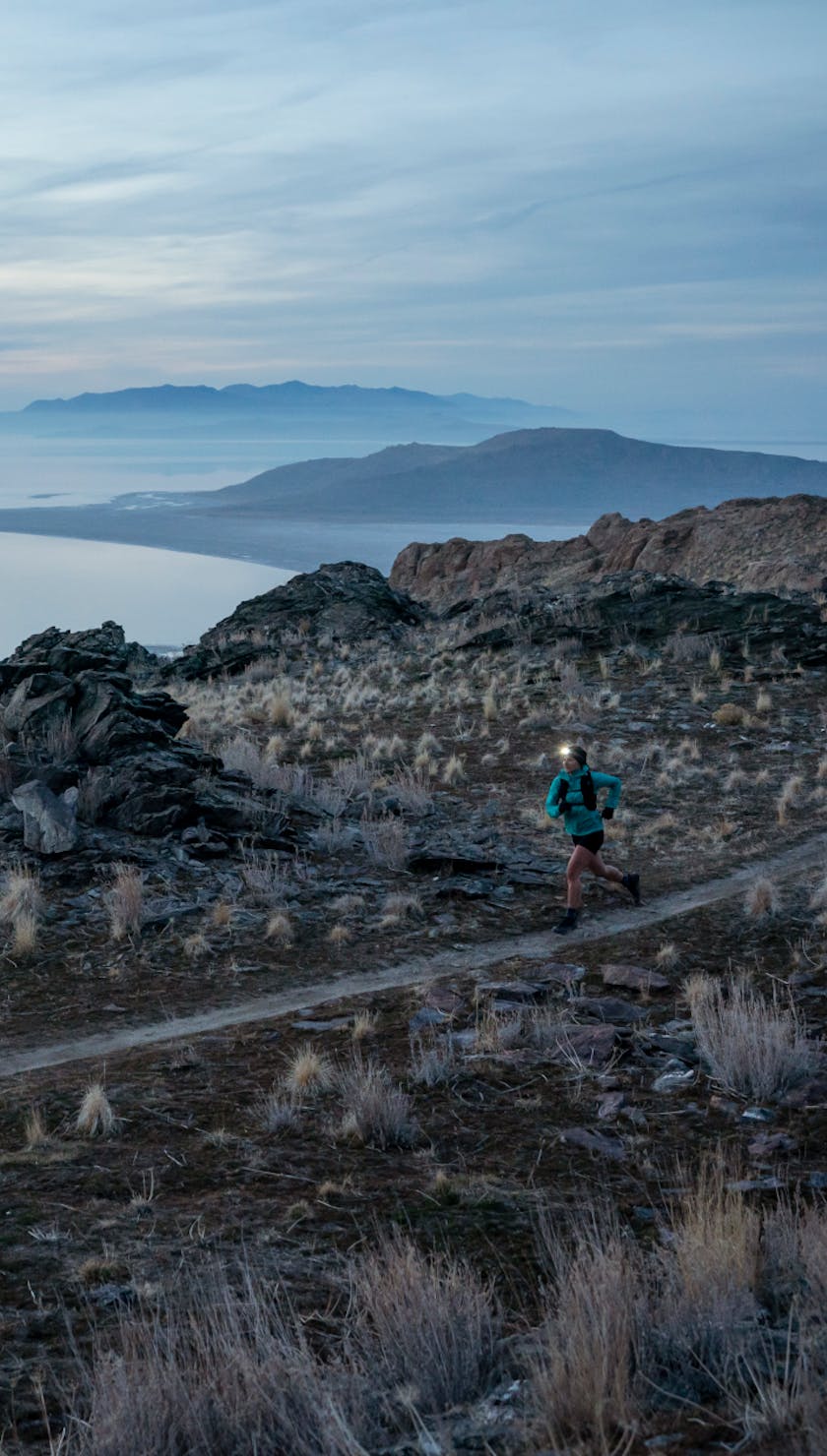 Black Diamond athlete Hillary Gerardi out for an early morning run with her Black Diamond Headlamp.