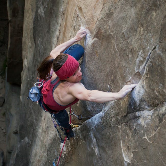 Black Diamond Athlete Babsi Zangerl climbing Le Voyage.