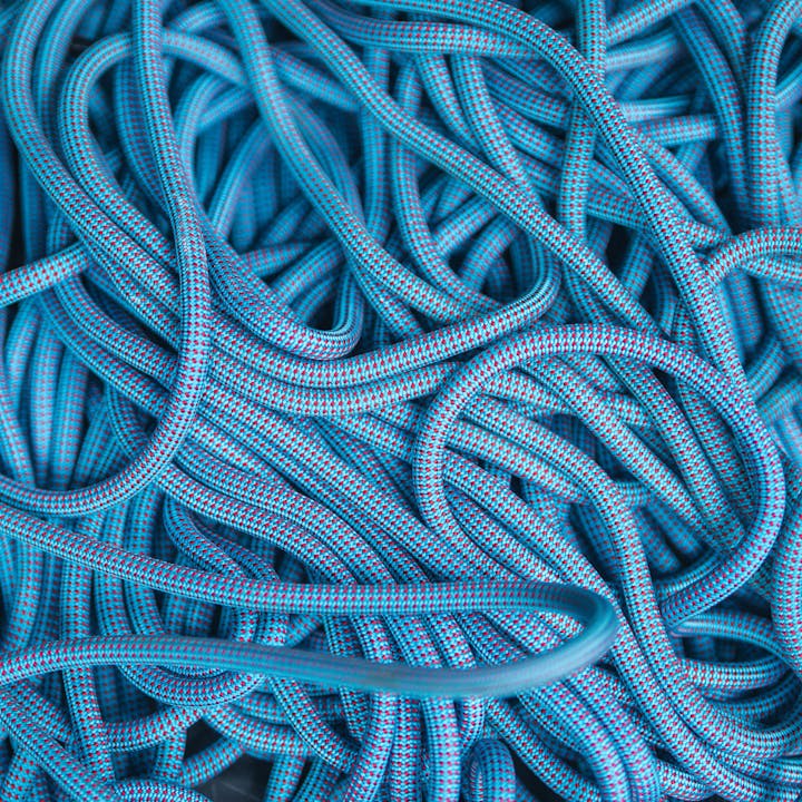 The BD 9.2 Babsi rope sits in a pile. 