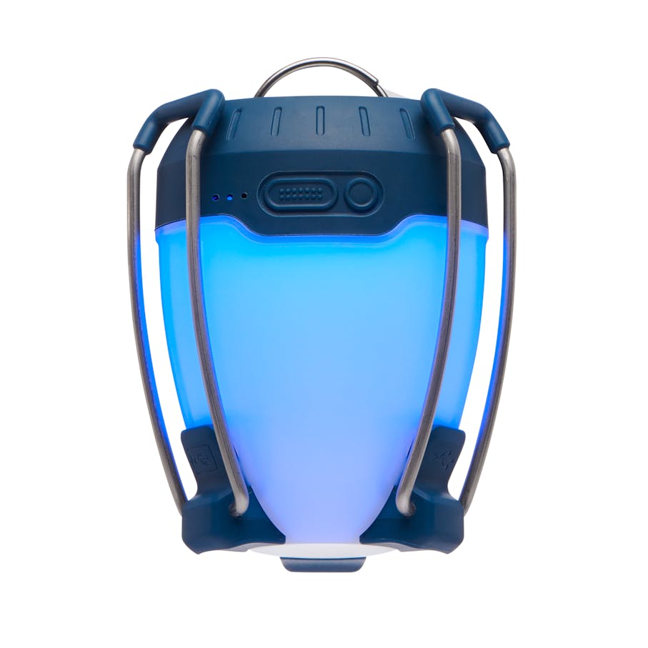 Orbiter 650 Lantern lit blue.