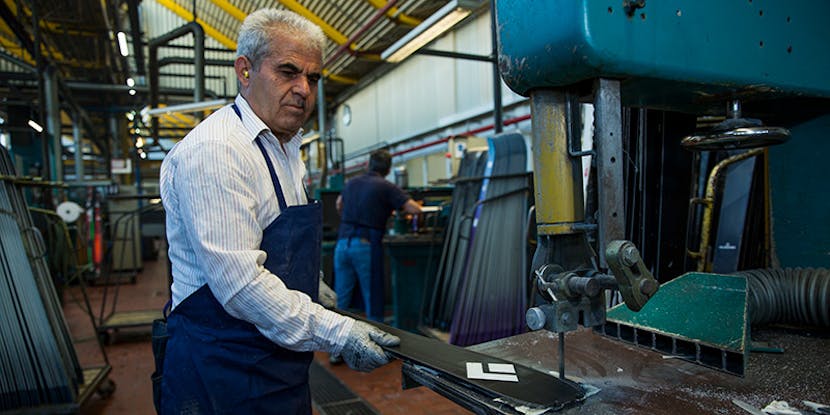 man working on skis