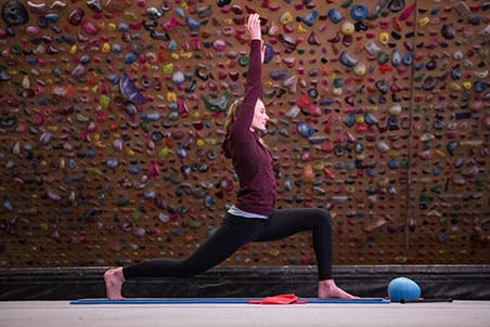 Claire Buhrfeind stretching