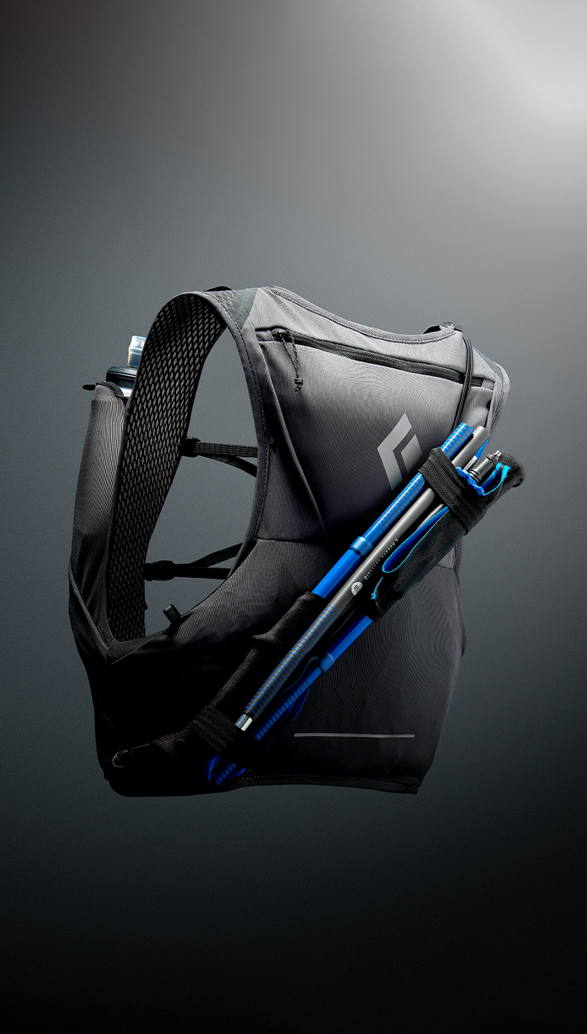 The Distance 4 hydration vest and Distance Carbon Z poles. 