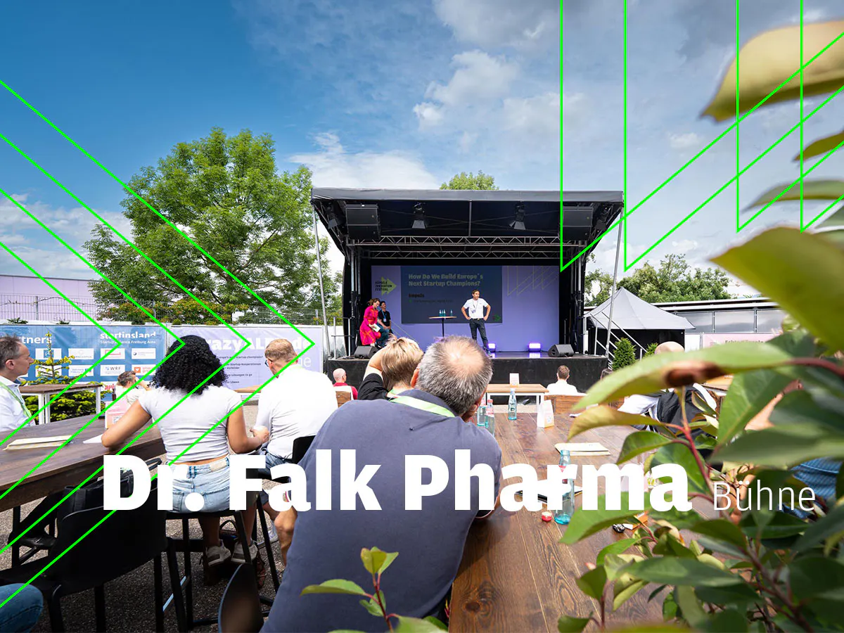 Live-Pitch auf der Dr. Falk Pharma Bühne auf dem KIF '26