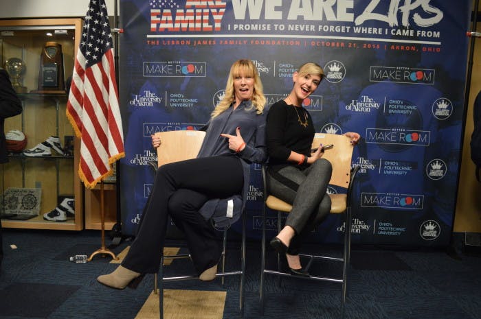 Jessica Craft and Aimee Woodall at We Are Family Press Conference 