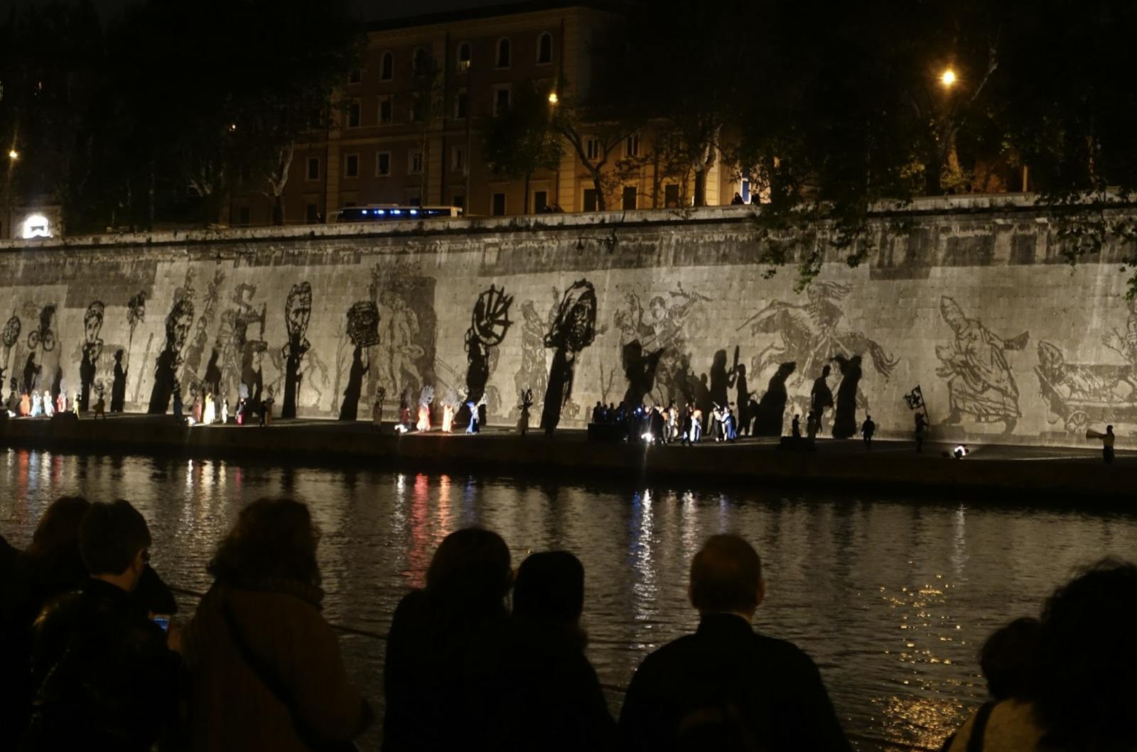 image of frieze at night