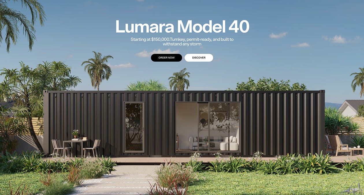 Lumara hero section