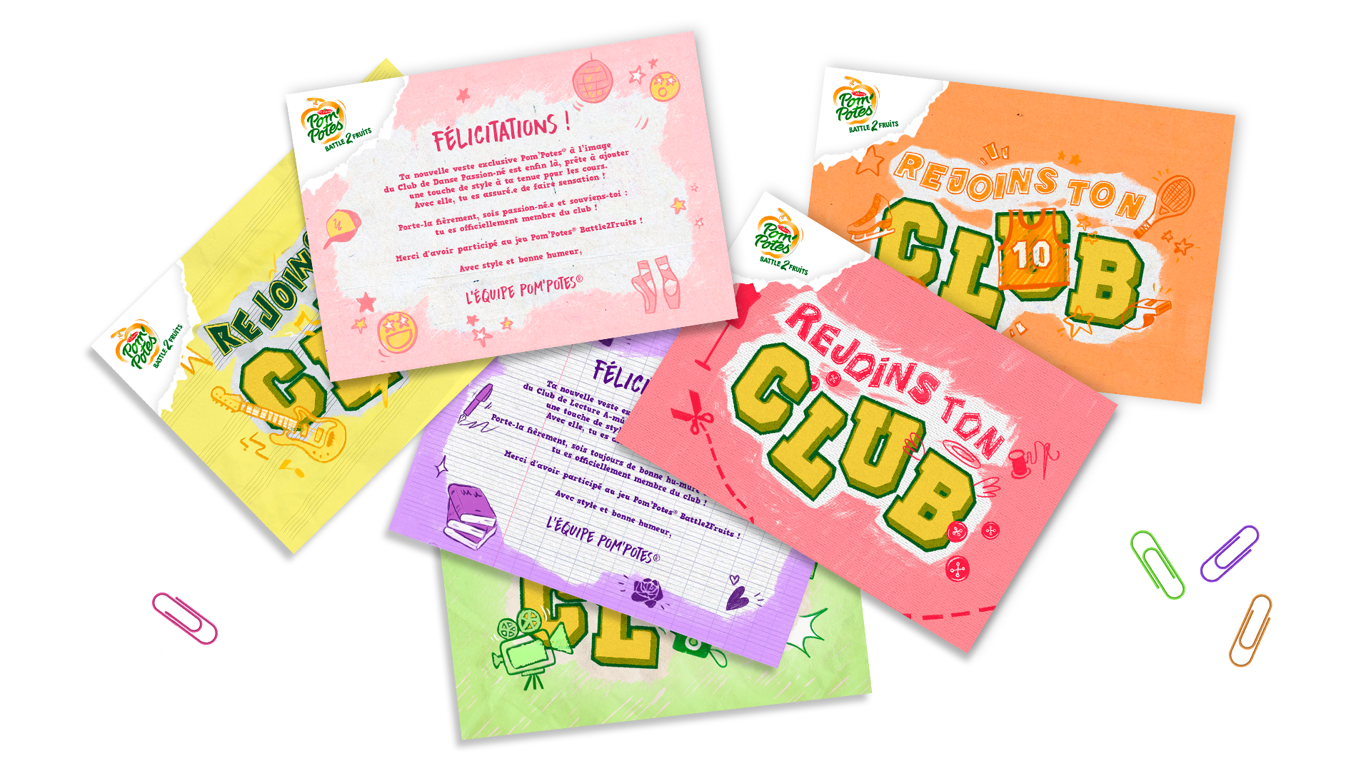 Cartes dotation, envoyées aux gagnants.