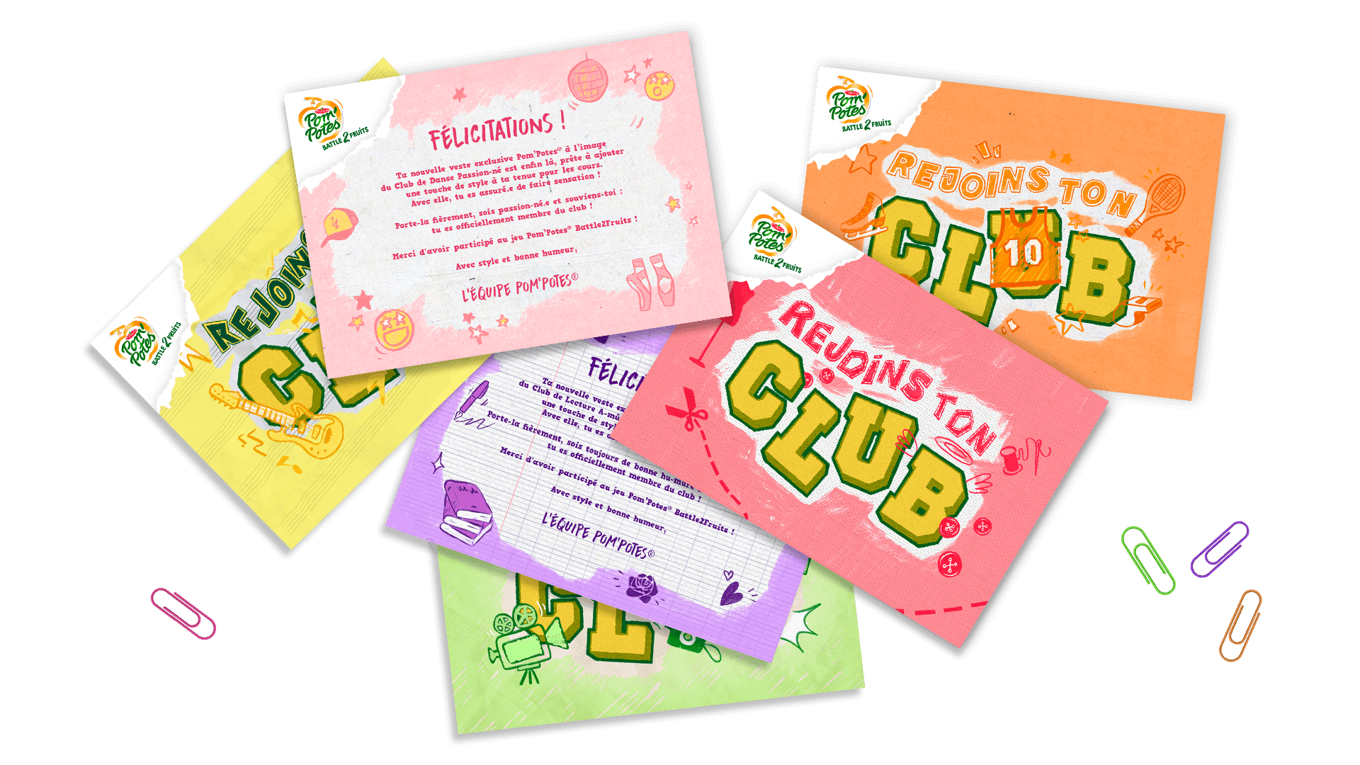 Cartes dotation, envoyées aux gagnants.