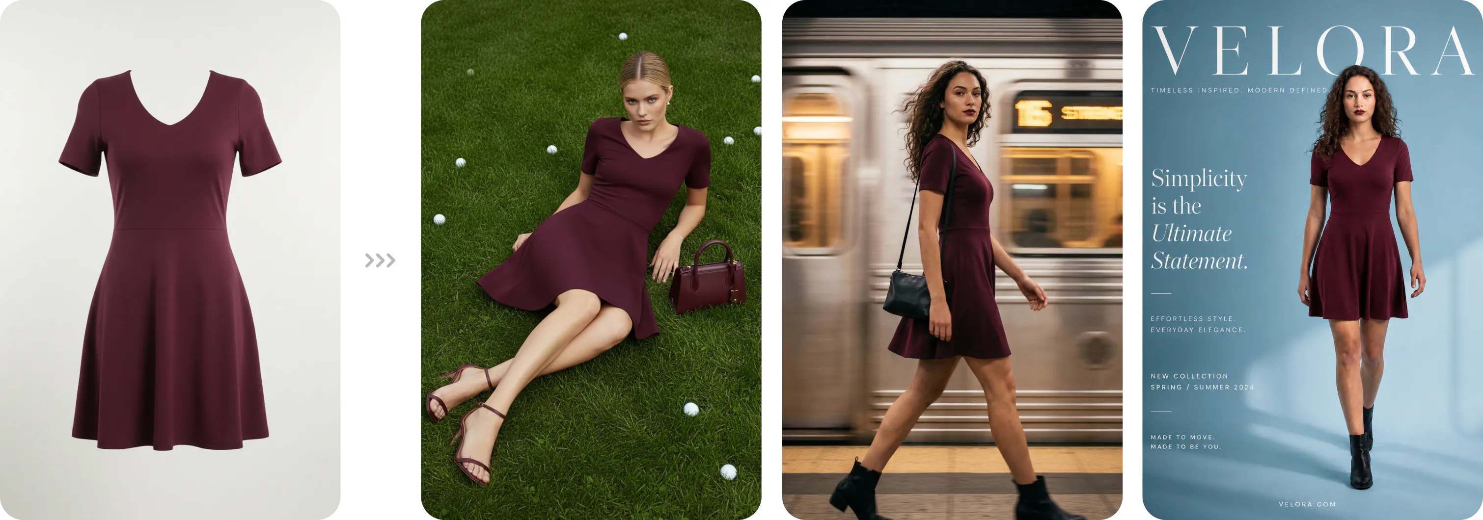 A flatlay clothing image converted into real model shoots