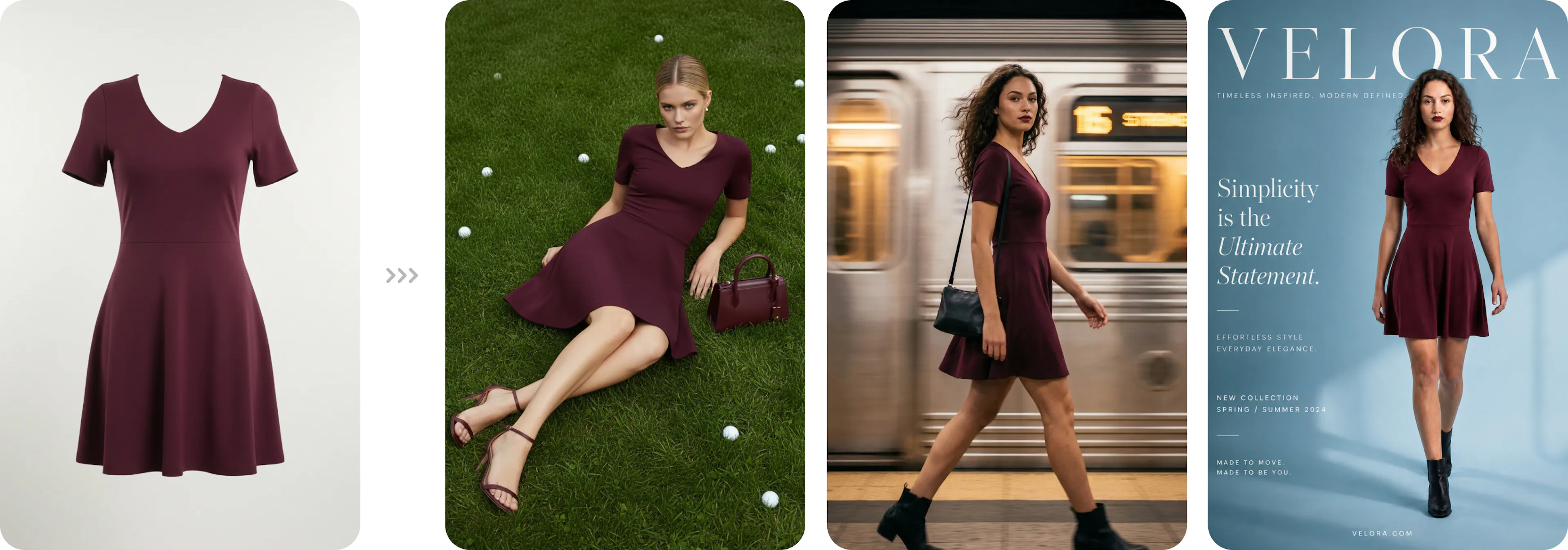 A flatlay clothing image converted into real model shoots