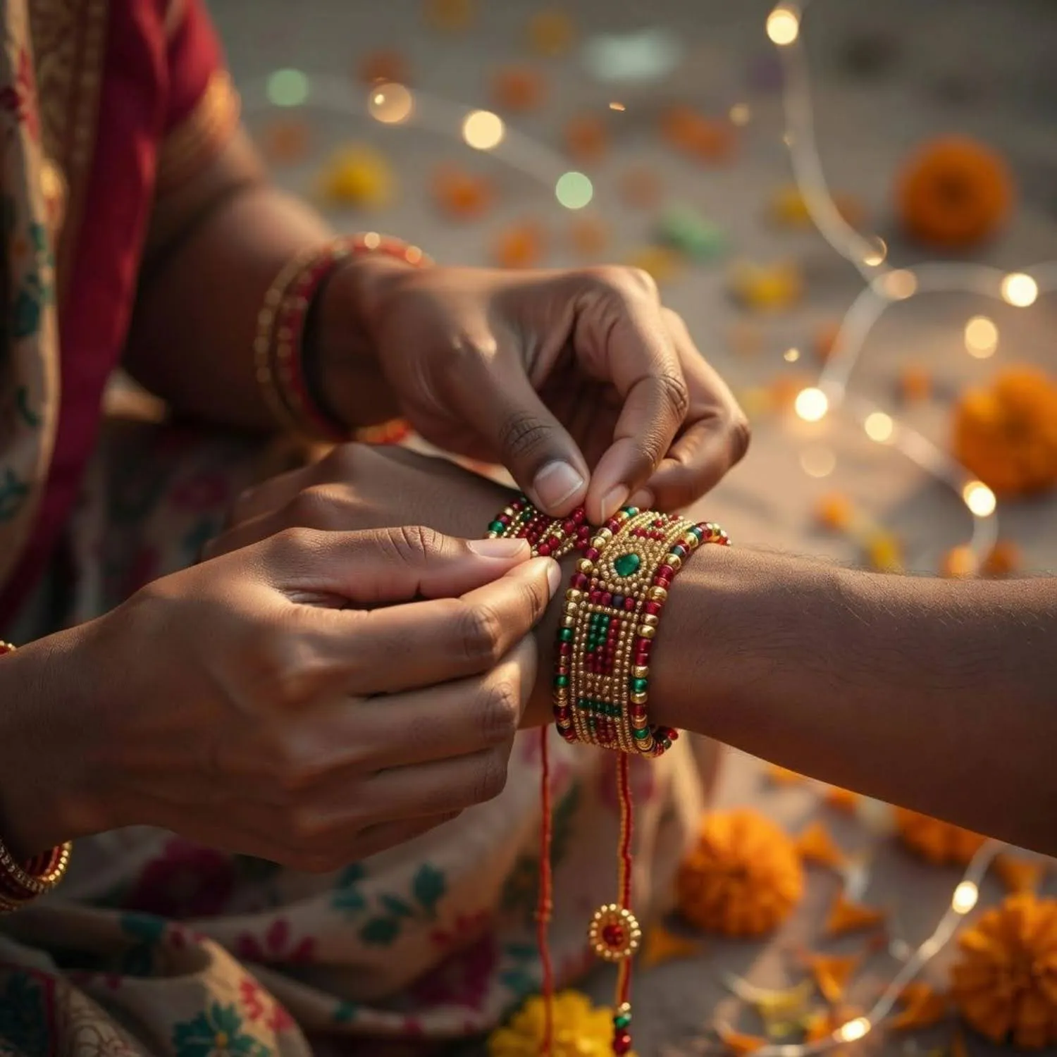 Rakhi Tying Moment Close-Up