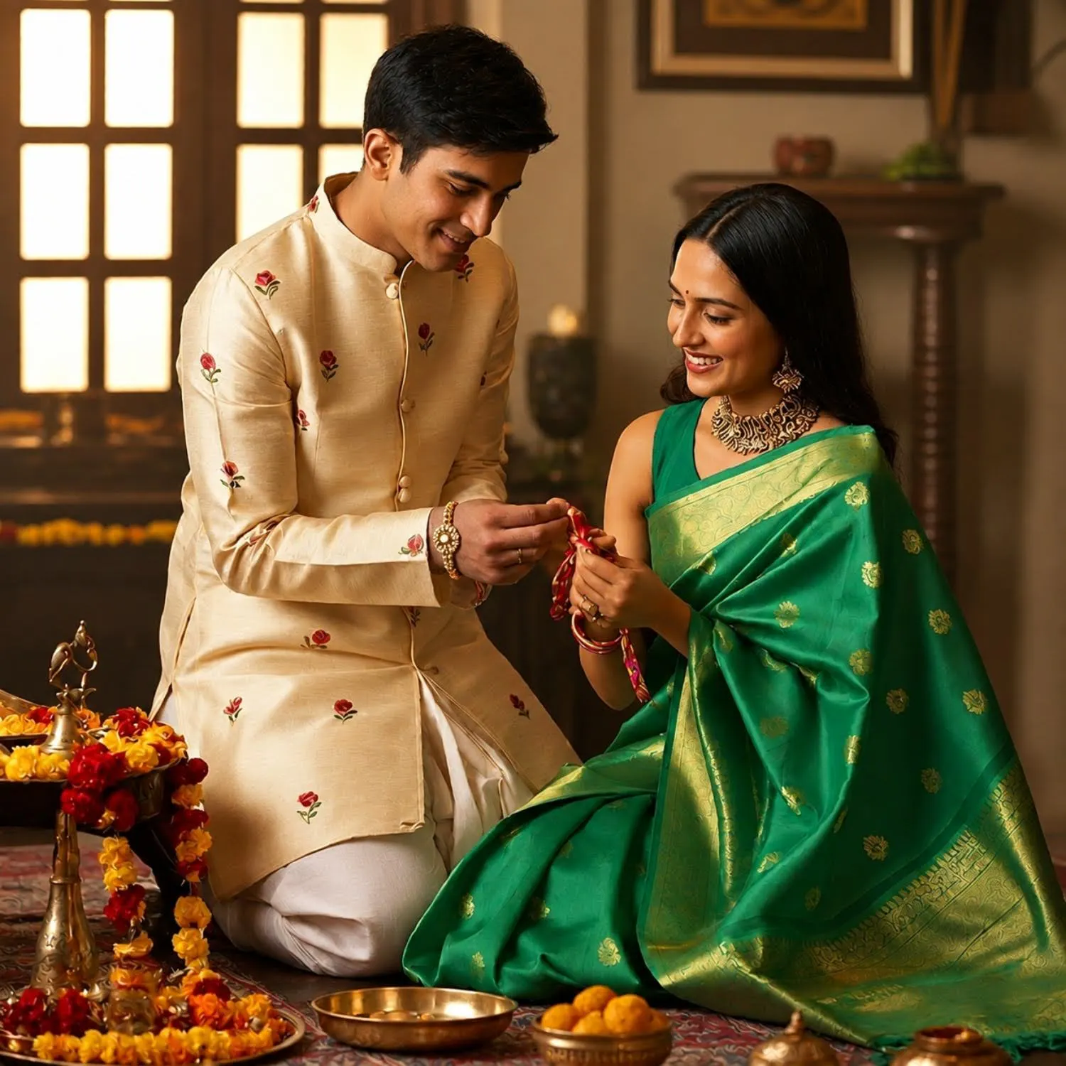 Traditional Indian Rakhi Ceremony Portrait