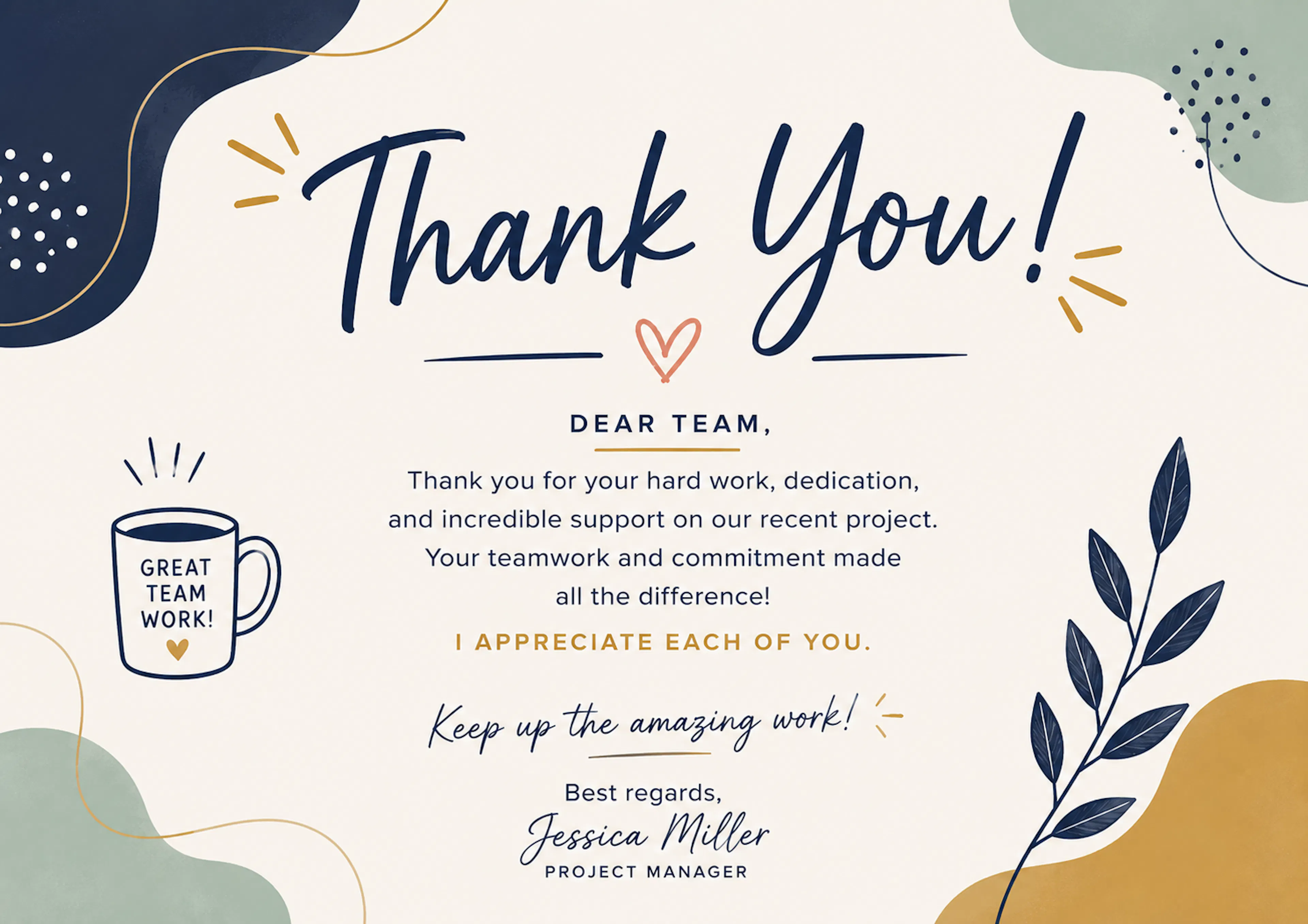 business thank you card