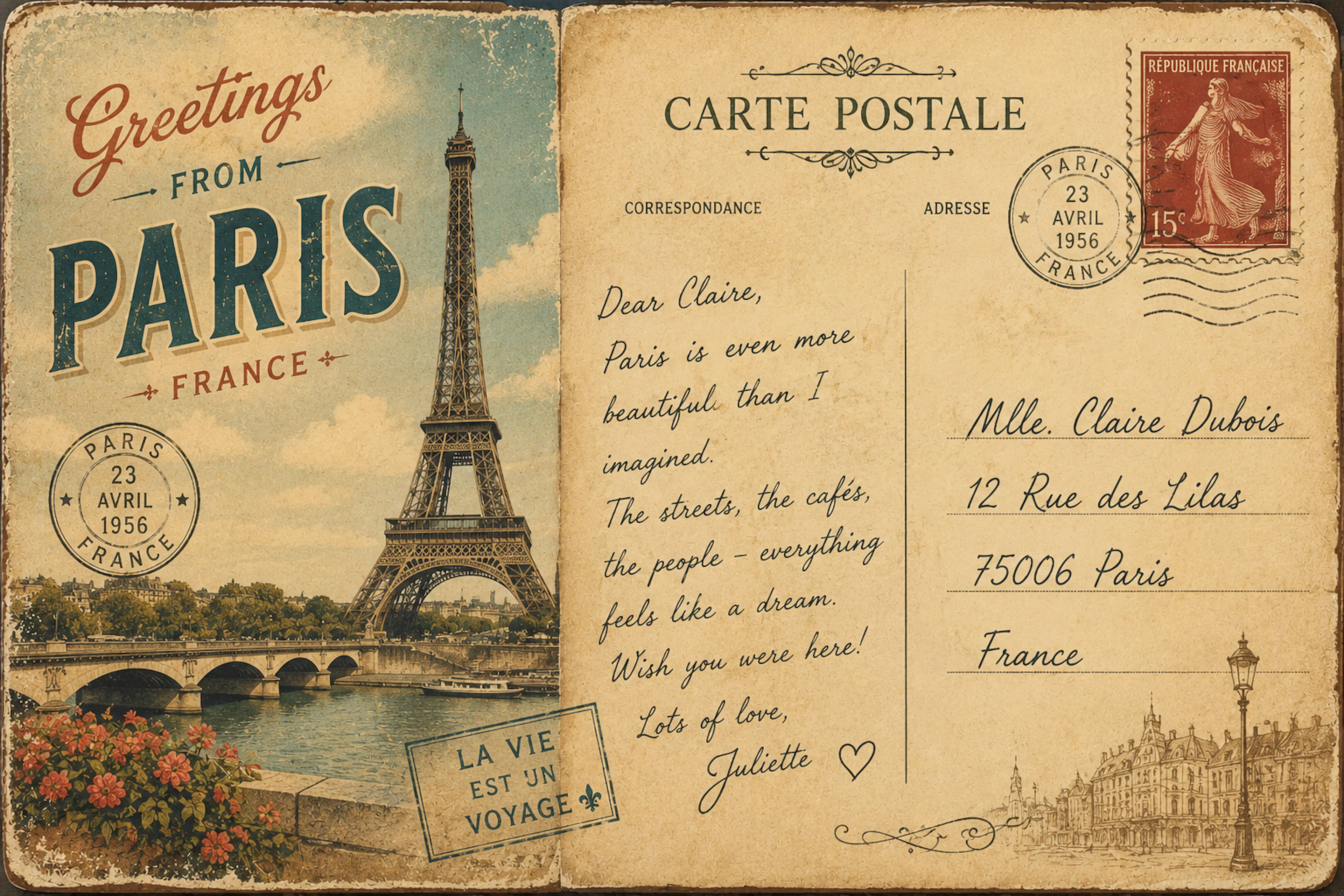 retro postcard template