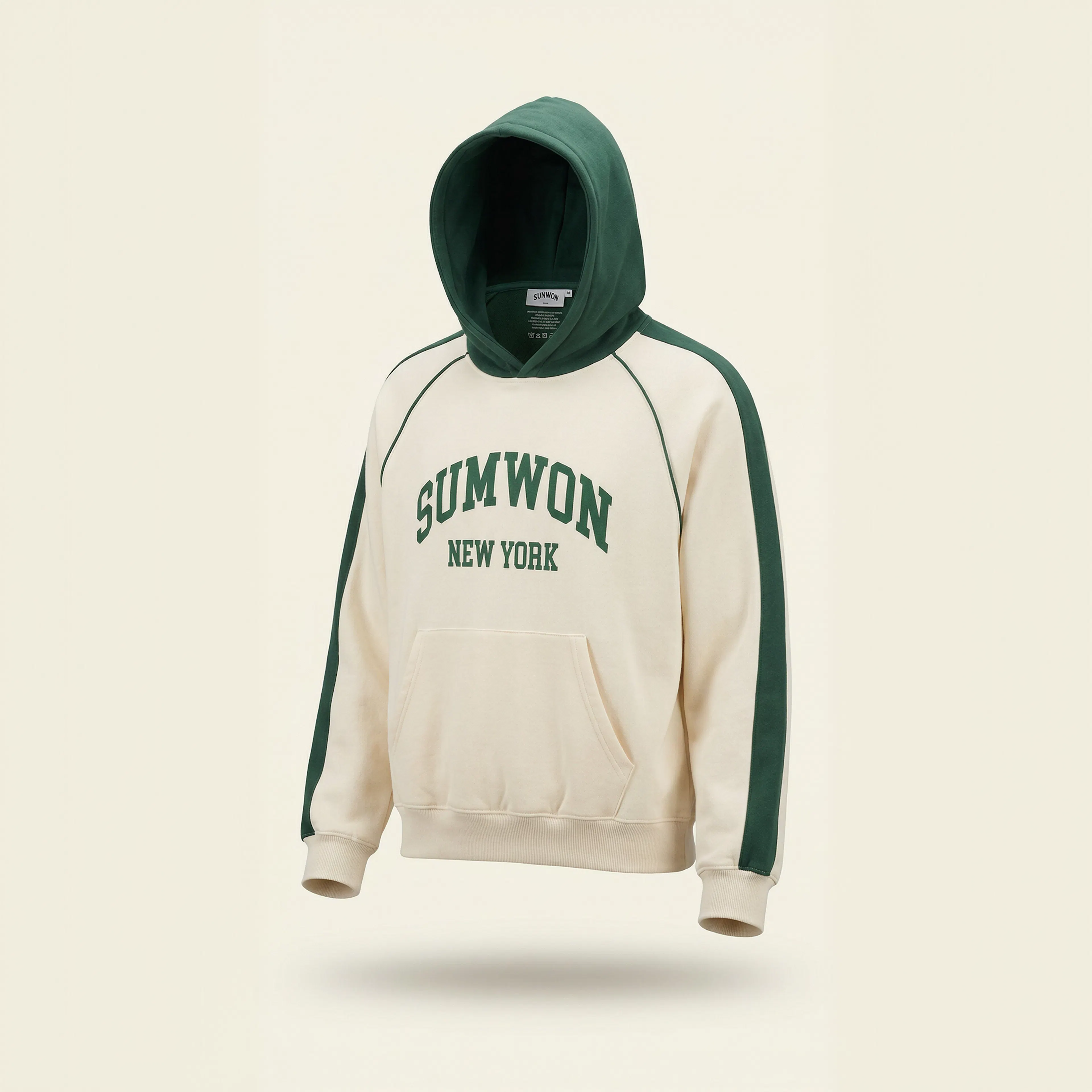 An image of a ghost mannequin of a hoodie