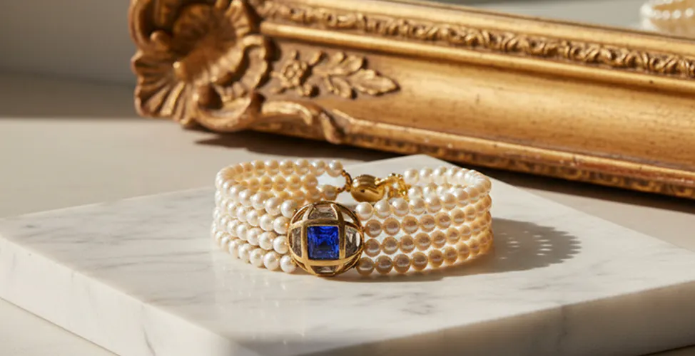 Jewellery on a dresser stand