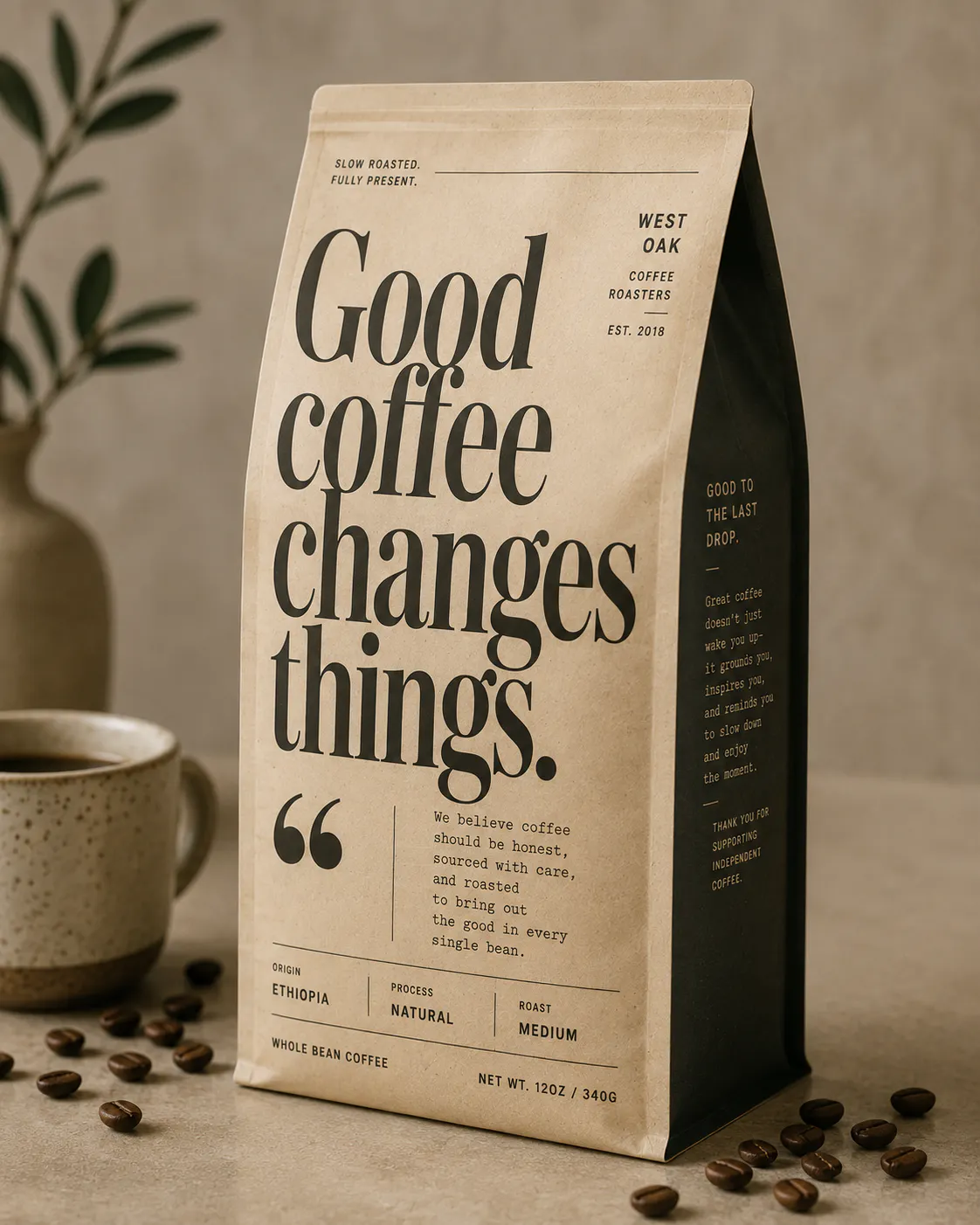 oversized typography packaging