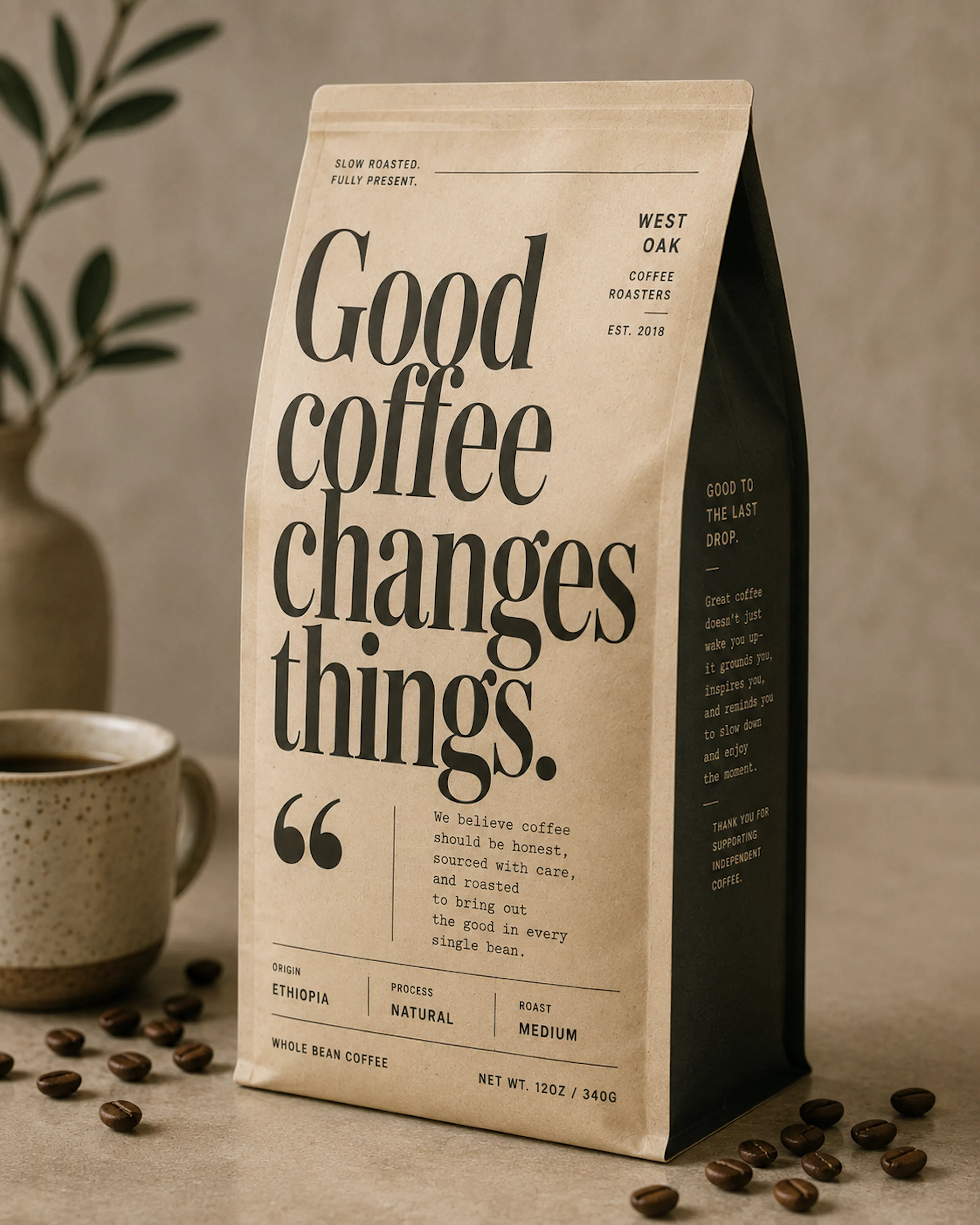 oversized typography packaging