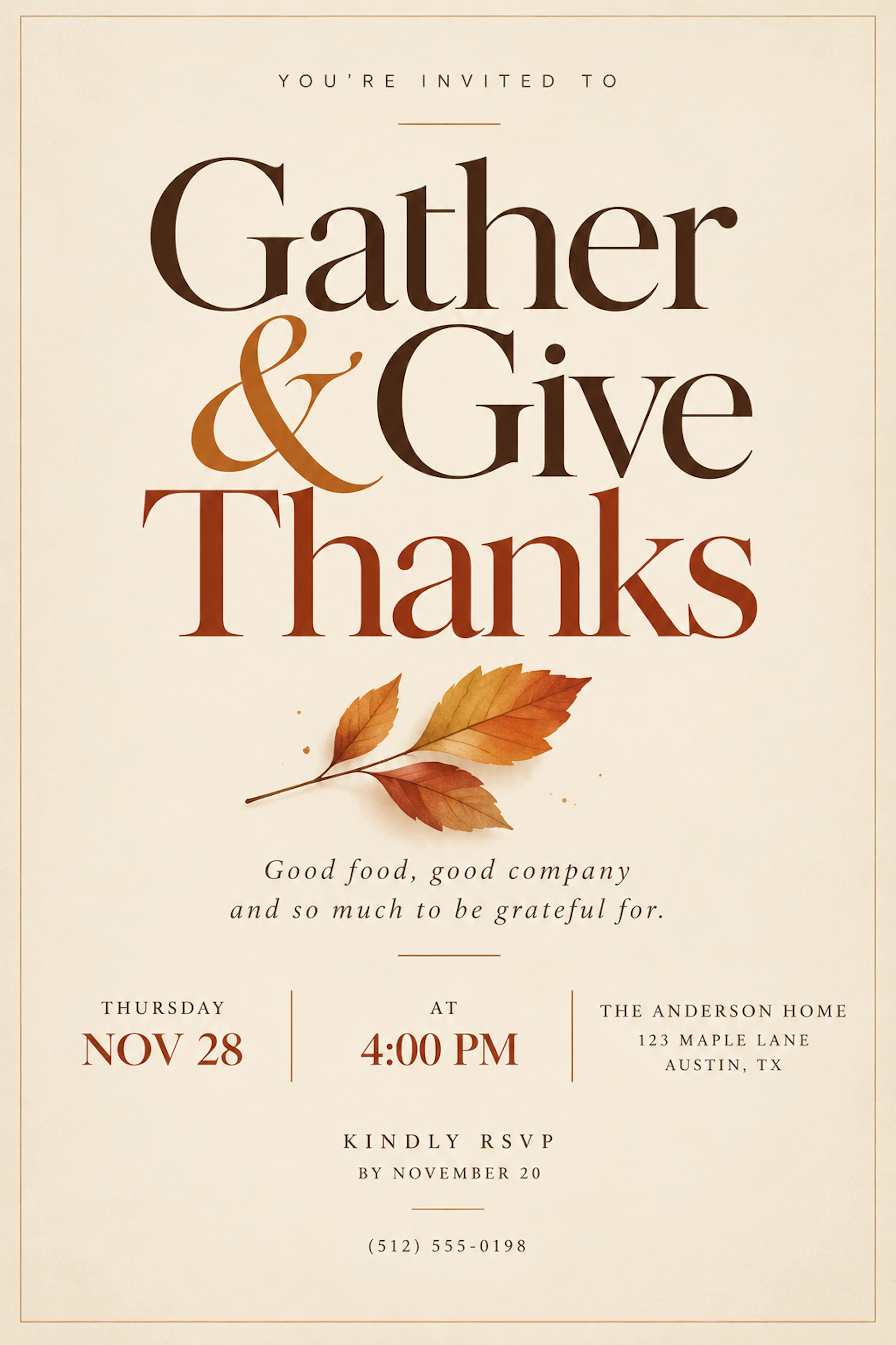 simple thanksgiving invite