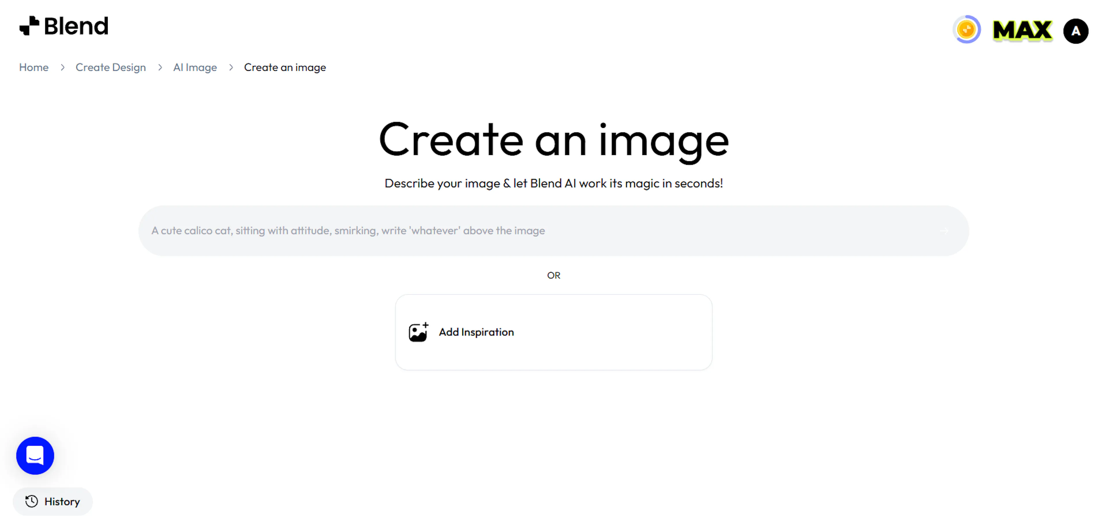 Open Blend’s AI Image Feature