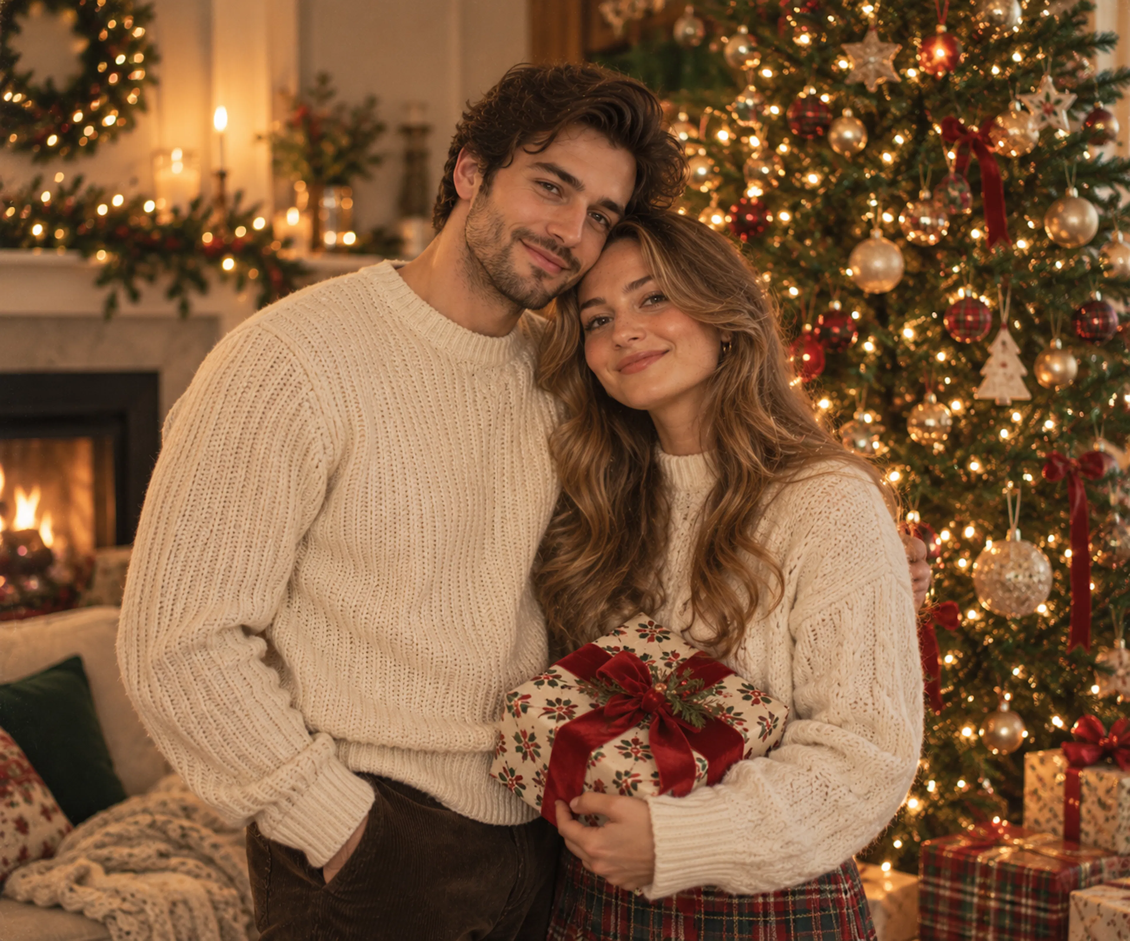 christmas couple photo 
