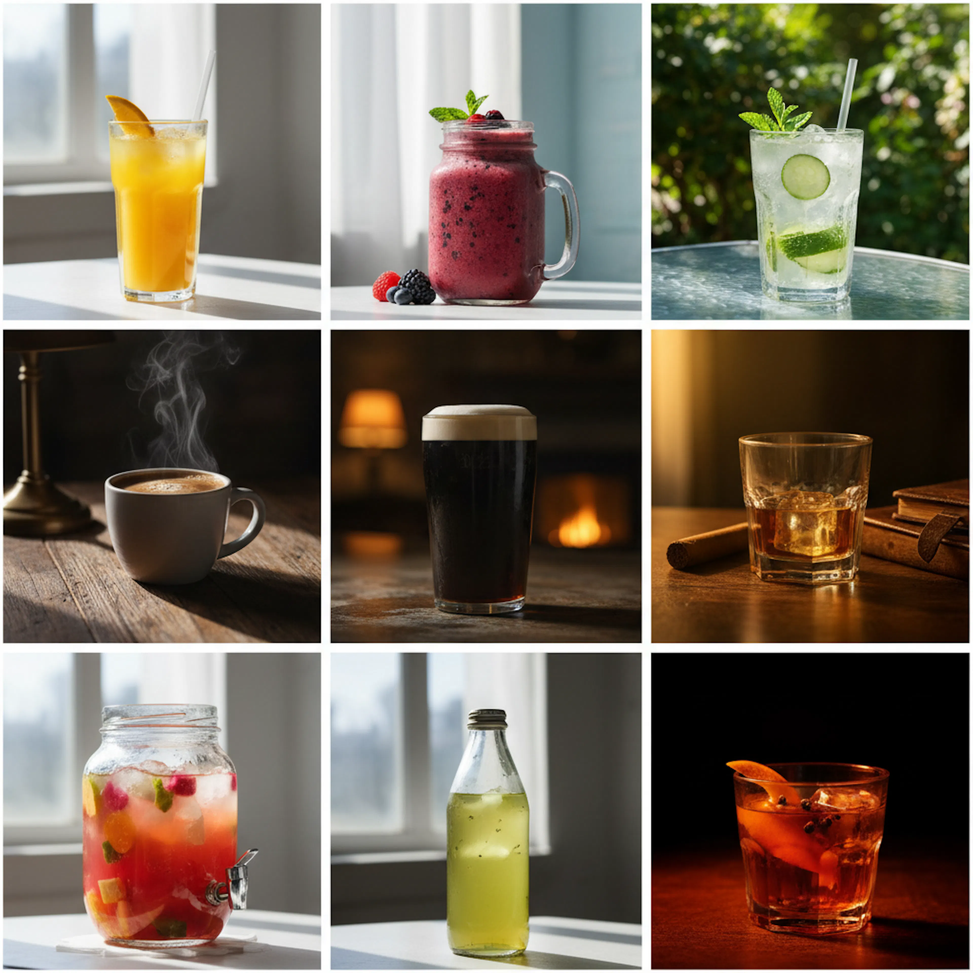 beverage photo in different lighting