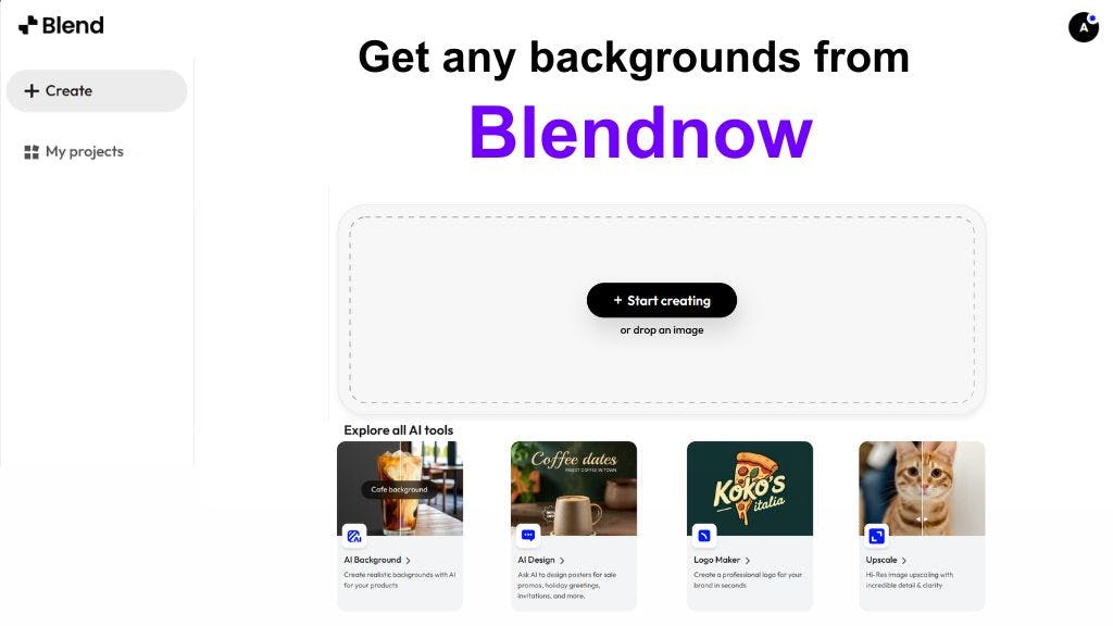 Get any backgrounds from blendnow