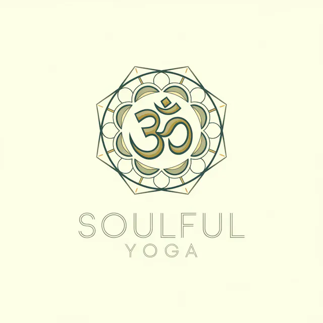  Icon logo for "Soulful Yoga" with an ohm icon above it.