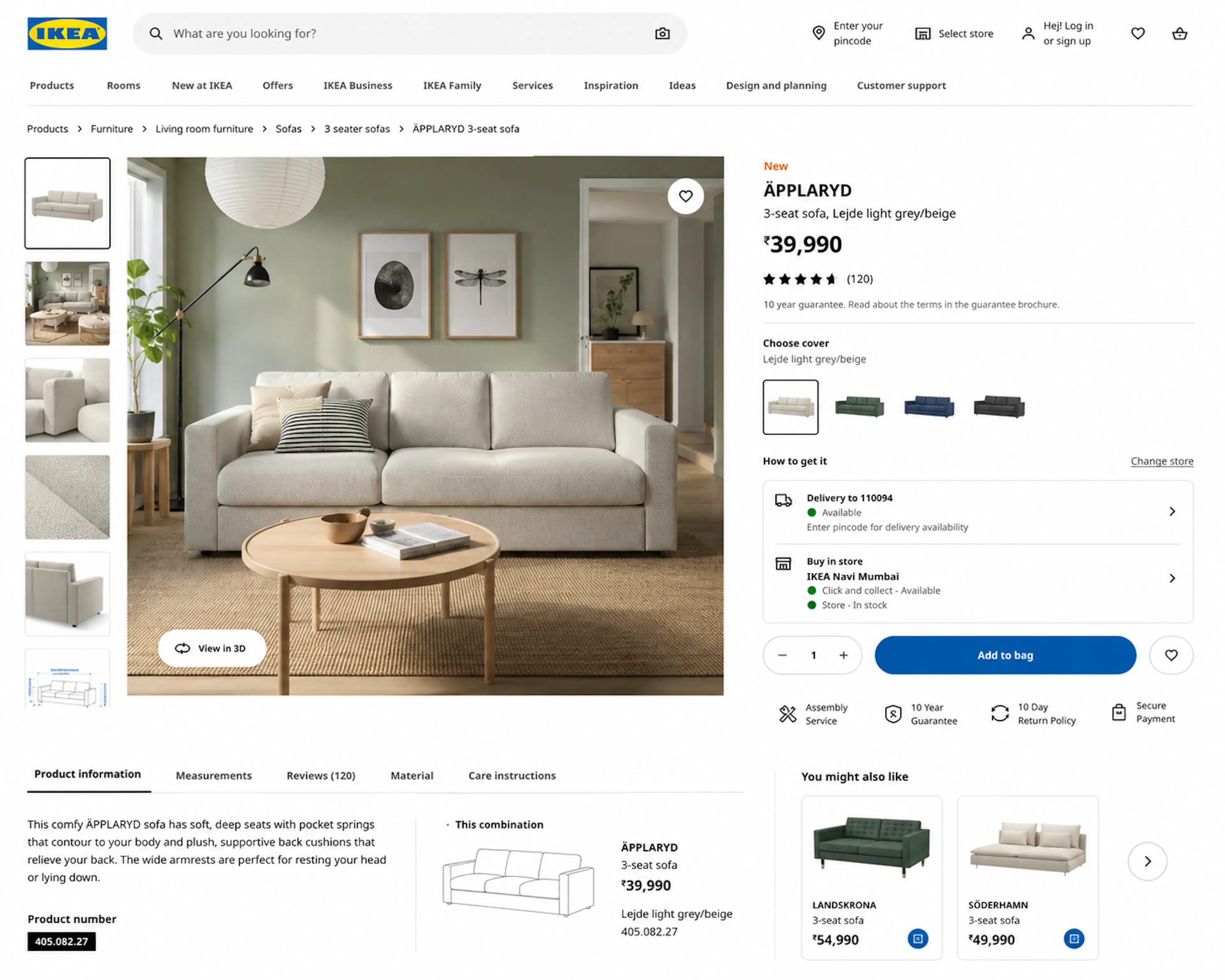 product detail page design