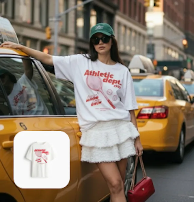 A model wearing the tshirts in the picture