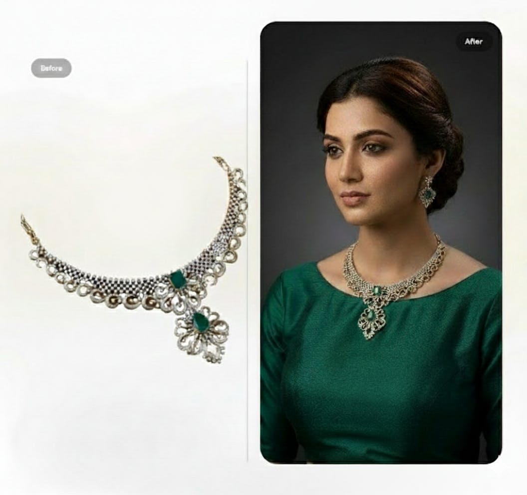 necklace before and after