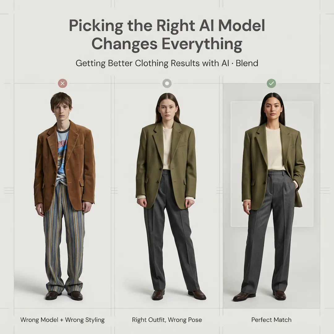 Getting Better Clothing Results with AI: Model Selection & Customization with Blend