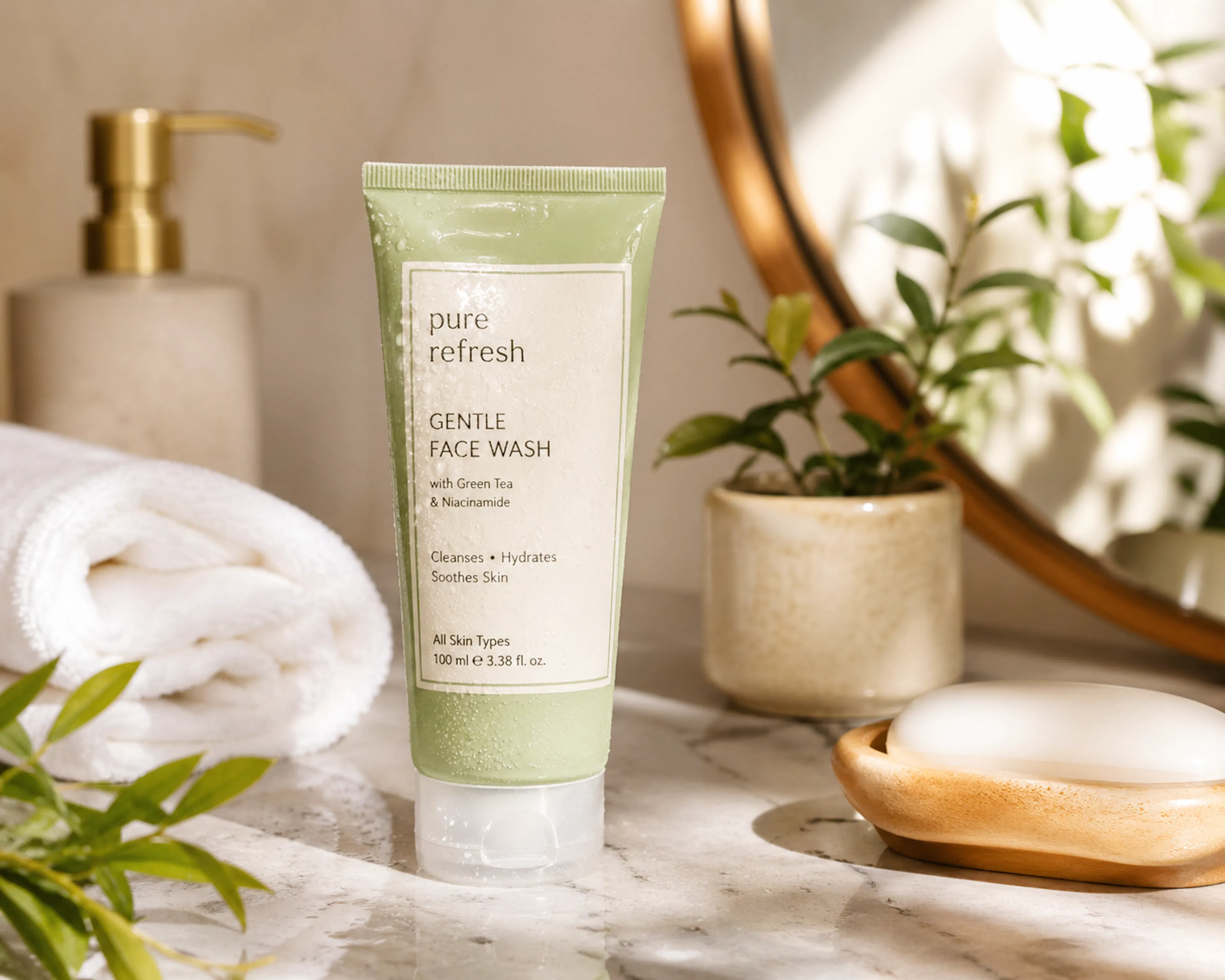 face wash aesthetic ai image