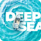 A boat on the sea with the text Deep Sea behind it